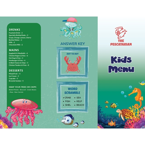 Show details for Kids - Seafood Menu Design B