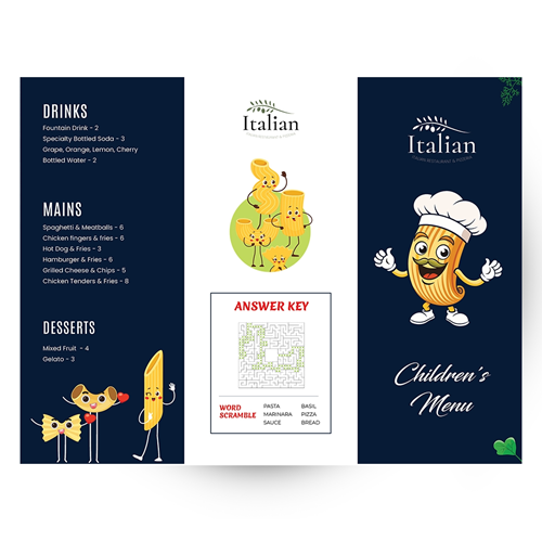 Show details for Kids - Italian Menu