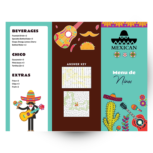 Show details for Kids - Mexican Menu Design B